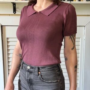 Myrtlewood Of California S Ladies Eggplant Purple Vintage-style Blouse ModCloth